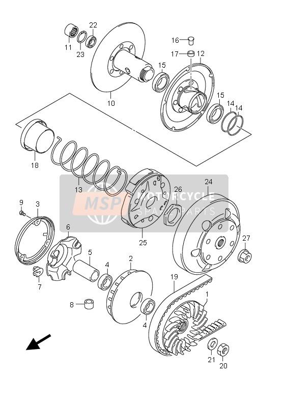 Suzuki UH200 BURGMAN 2007 Transmission (1) pour un 2007 Suzuki UH200 BURGMAN